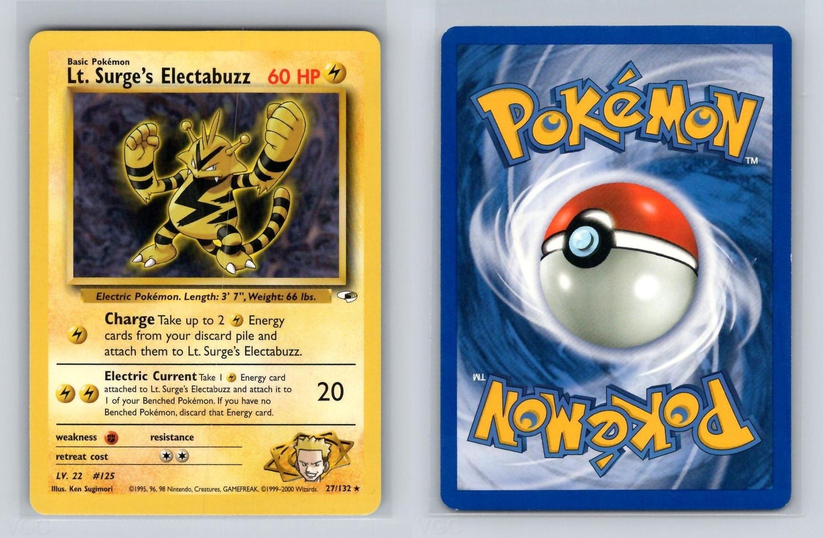 Lt. Surge’s Electabuzz 27/132 Rare Gym Heroes Unlimited Pokemon MP