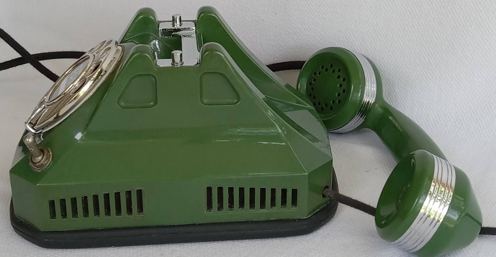 Automatic Electric Monophone AE40Jade green telephone Vintage Art Deco Chrome