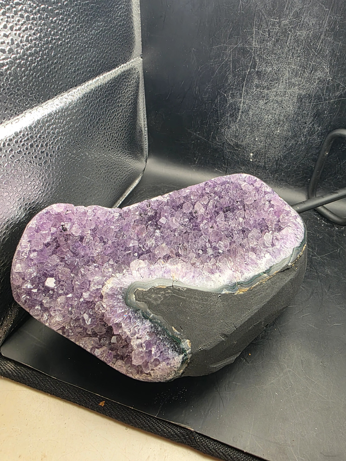XXL grade AA amethyst on metal stand 4.15 pounds 11 inches tall with stand
