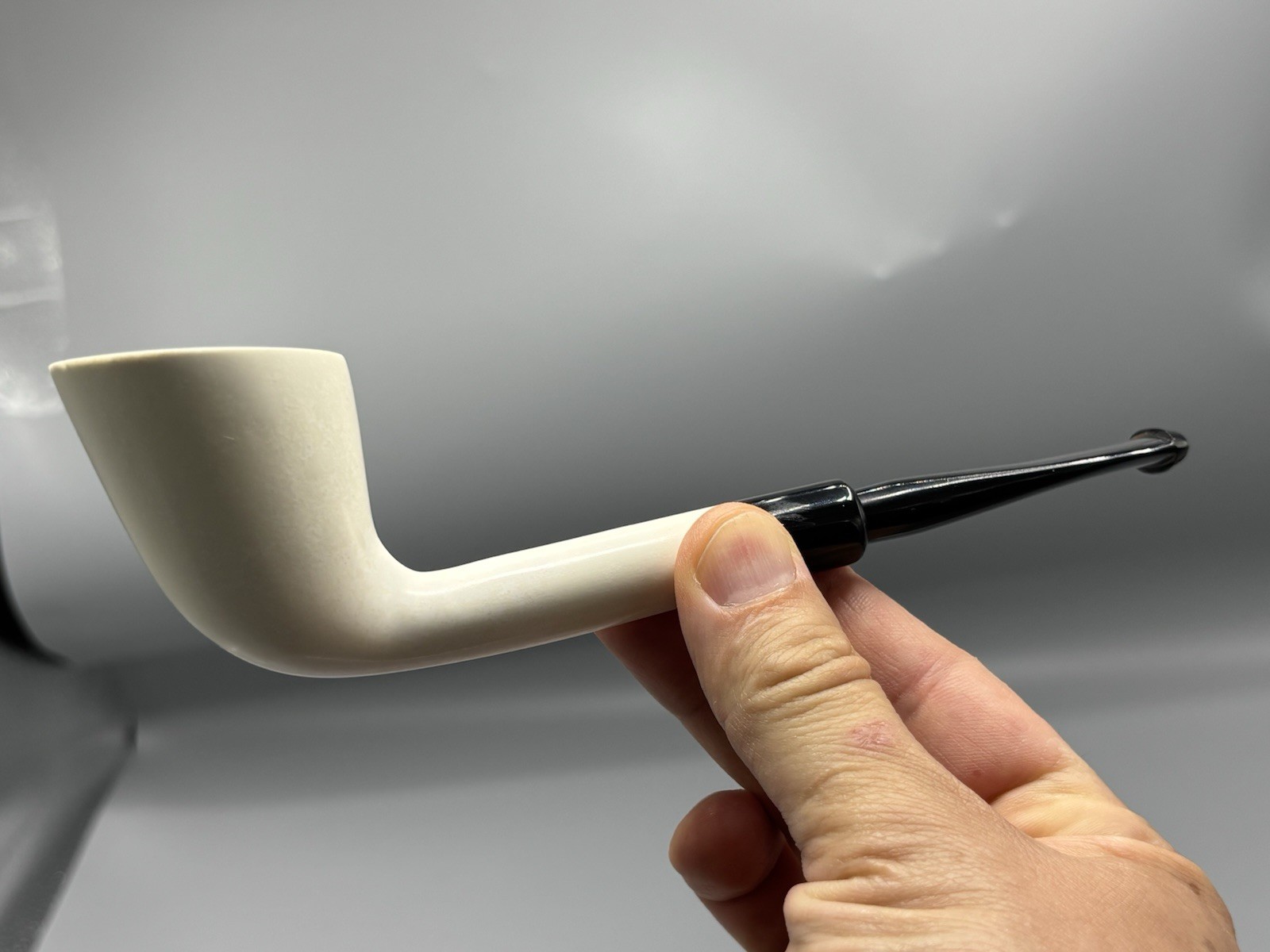 Army Stem Smooth Dublin Pipe New block Meerschaum Handmade Custom Case#190