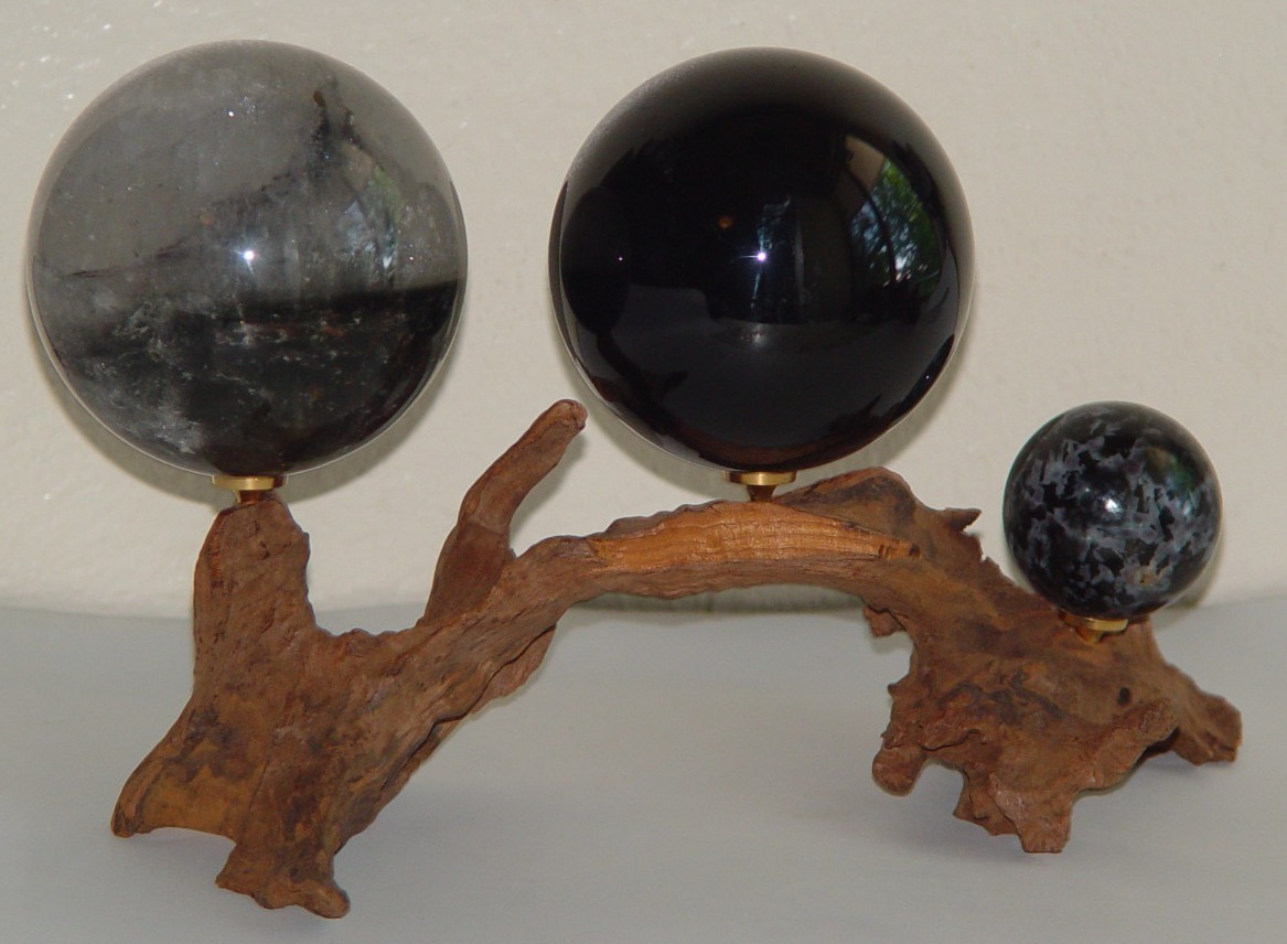 Natural Driftwood (3) Sphere Display Stand Egg Holder Rustic Wood Stand (#343)