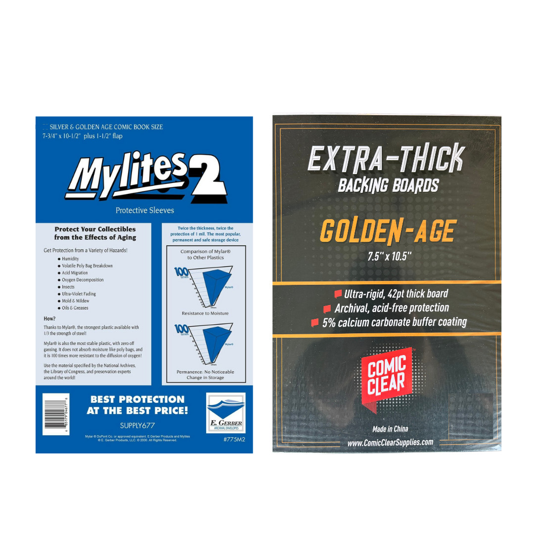 25 Mylites 2 Silver & Golden Mylar Comic Book Bags and Boards 42PT Extra Thick