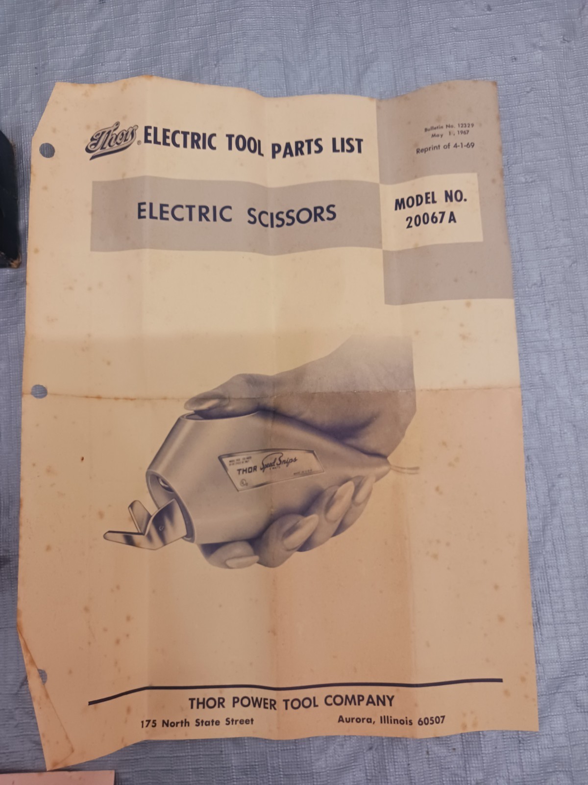Speed Snips Vintage Electric Scissors Thor Speed Snips