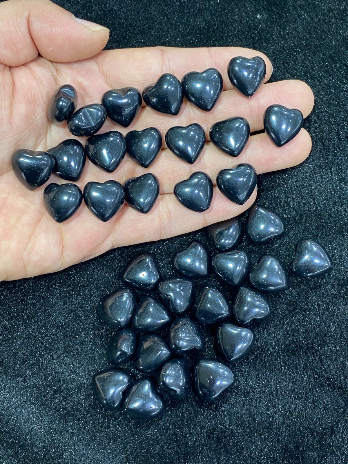 10pc Natural obsidian Mini Heart hand-carved quartz crystal reiki healing gift