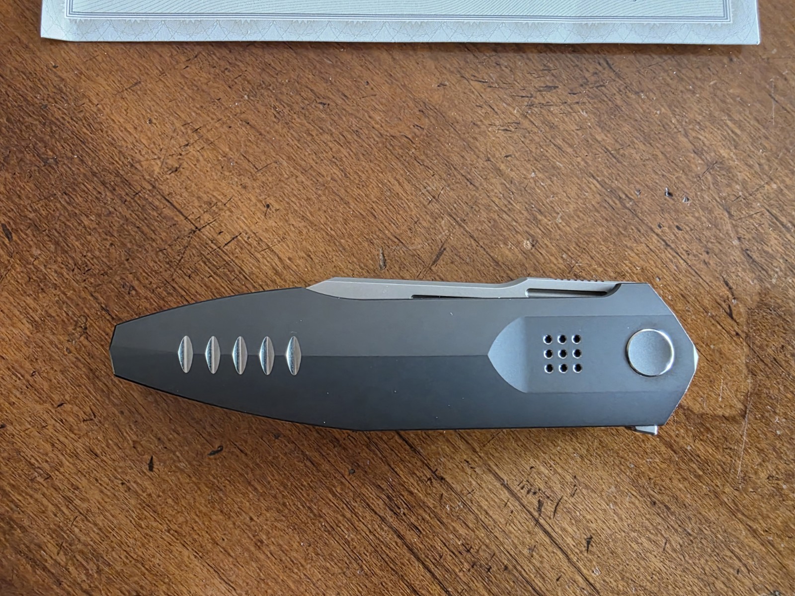 WE Knife Flight Line Flipper Dark Gray Titanium Handle Bohler M390 Blade
