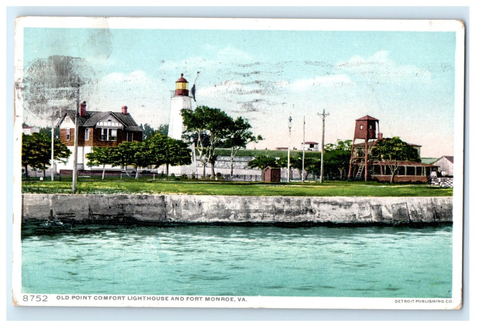 Old Point Comfort Lighthouse Fort Monroe Hampton Virginia VA Postcard (JY6)