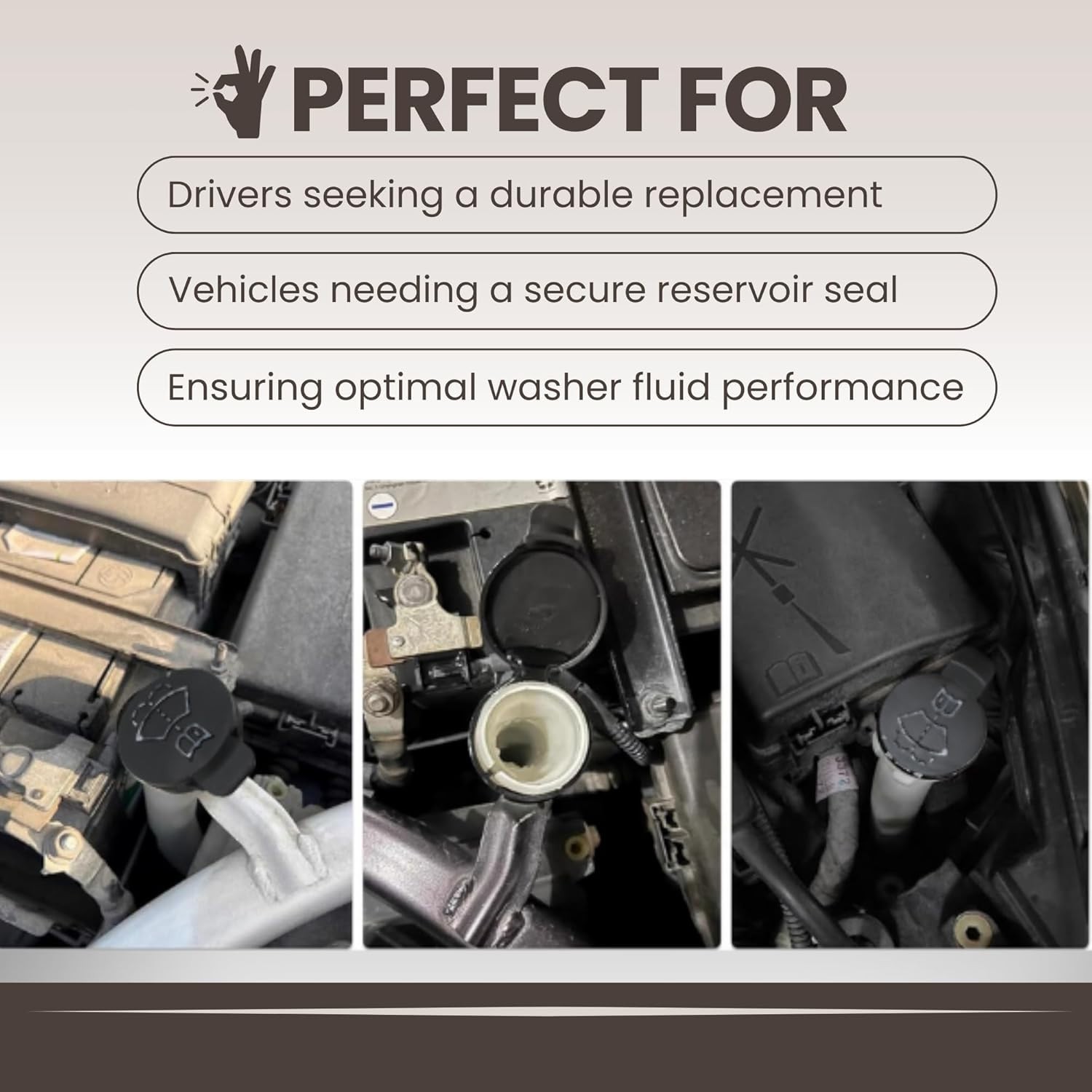 Windshield Wiper Fluid Cap OEM Replacement Washer Fluid Reservoir Cap