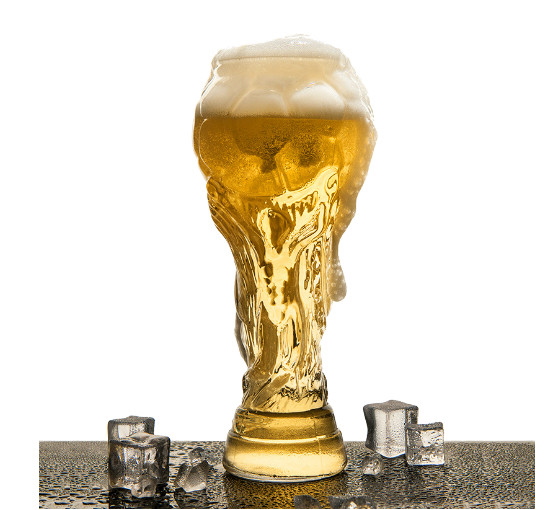 WORLD CUP TROPHY SHAPE BEER GLASS