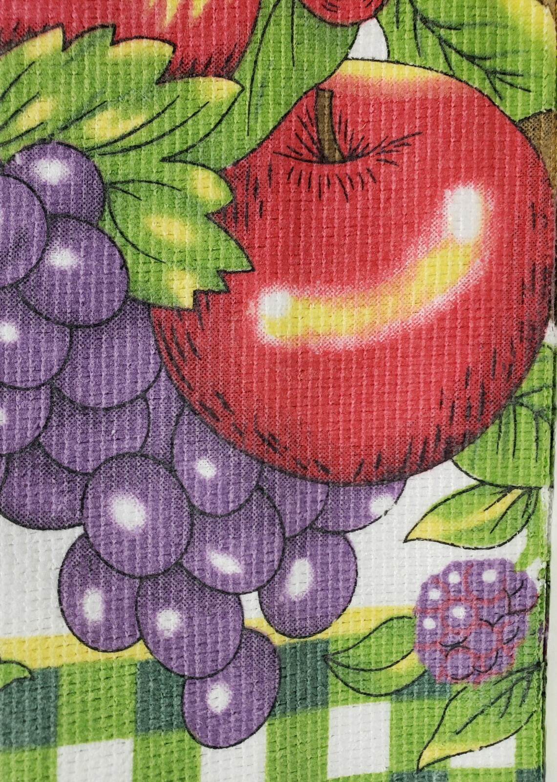 2 SAME KITCHEN MICROFIBER TOWELS (15″x25″) BRIGHT FRUITS