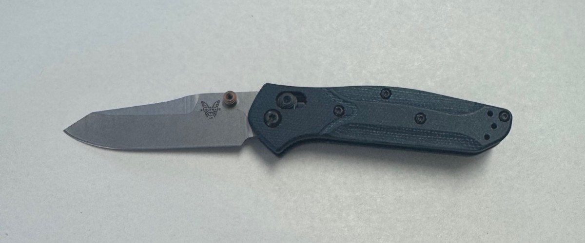 Benchmade 945-04 Mini Osborne M390 Reverse Tanto Blade Blue Denim Micarta Handle