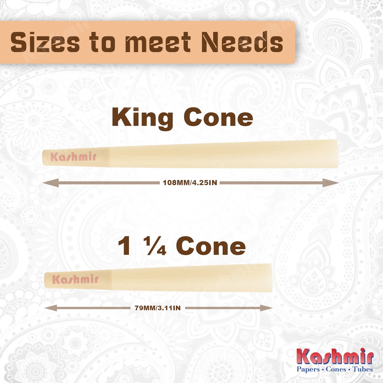 Kashmir Pre Rolled Cones 200 Ct Jar 1 1/4 Size Ultrathin Rolling Papers Cones
