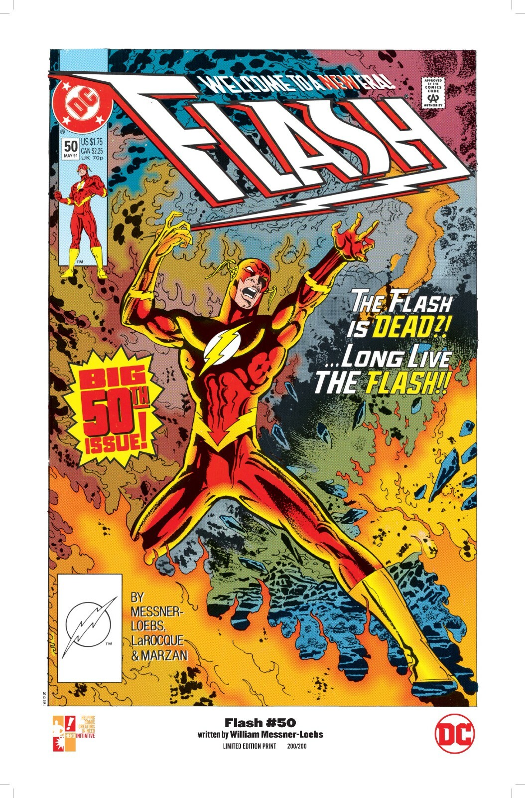 WILLIAM MESSNER-LOEBS signed THE FLASH #50 print, limited to 200!