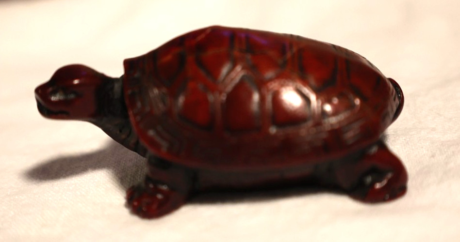 2 1/2 inch Carved Wooden Tortoise from Galapagos vacation in early 2000s