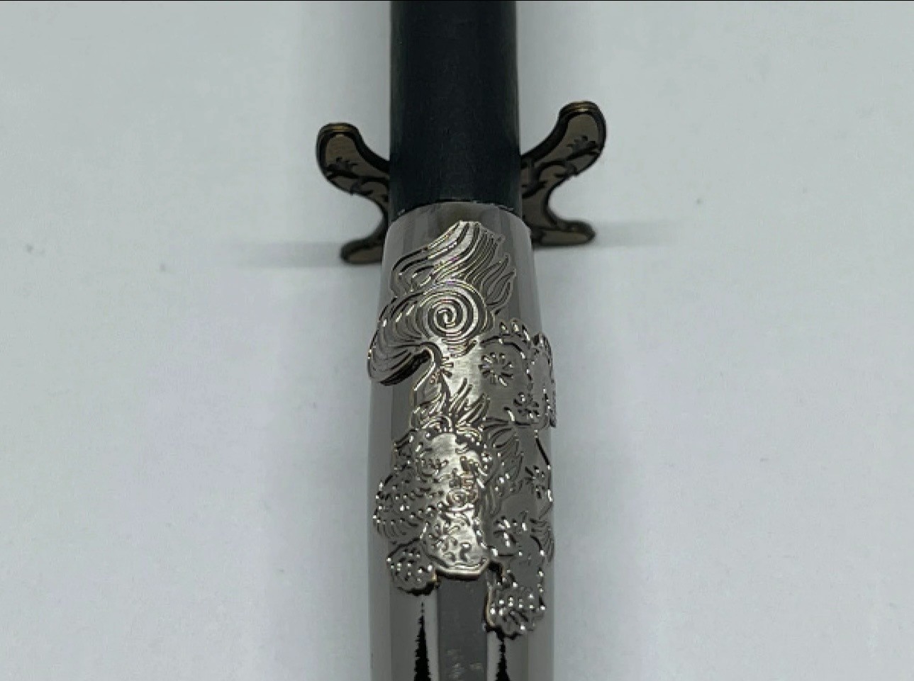 TSUGE Kiseru Japanese Smoking Pipe Black Kara-Jishi Botan 200mm Tobacco Antique