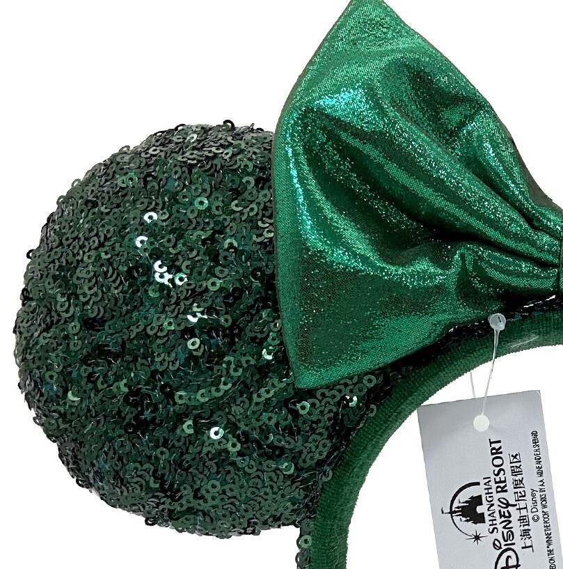 2022 Ears Edition Minnie Mouse Emerald Green Sequins Disney~Parks Ears Headband
