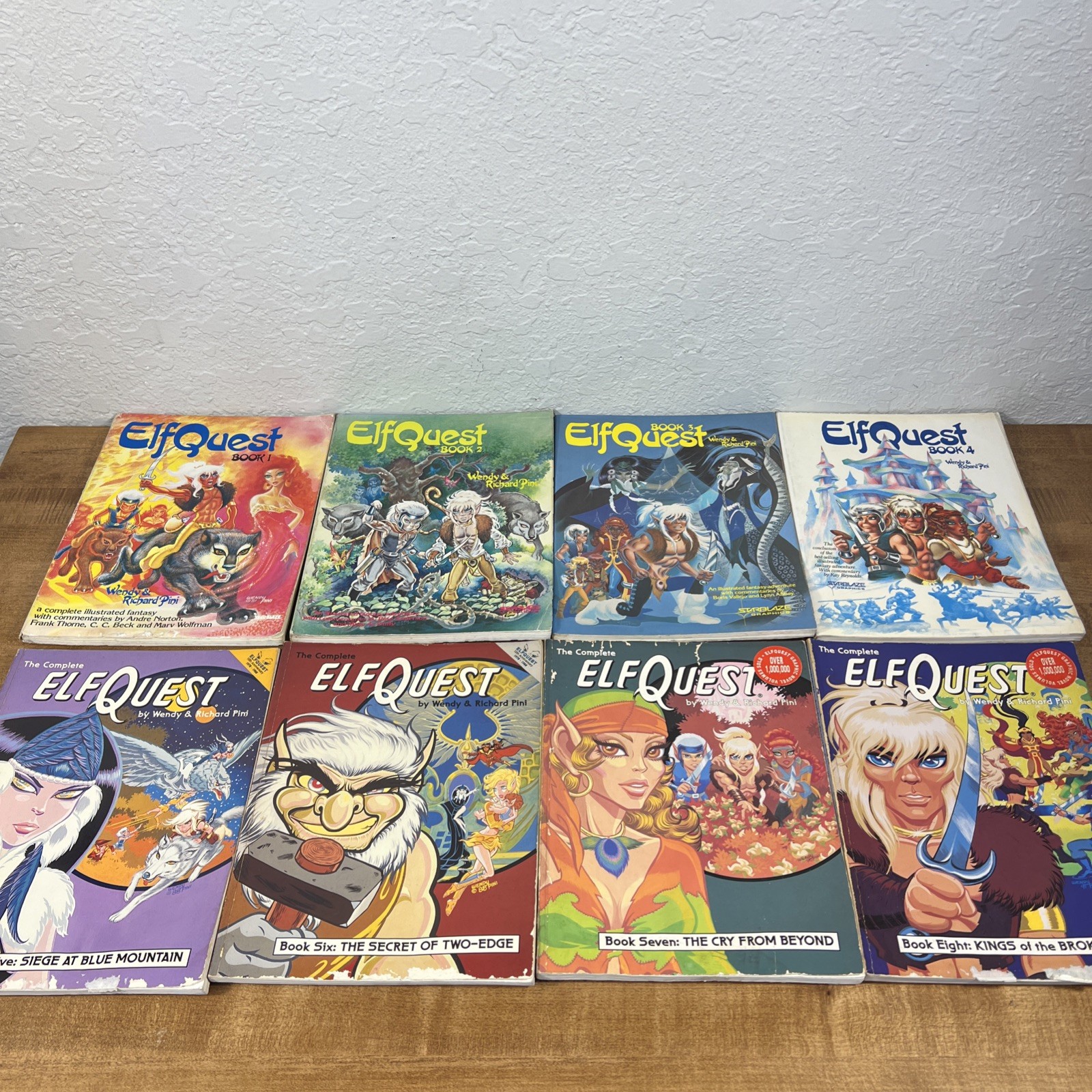 THE COMPLETE ELFQUEST BOOKS 1-8 WENDY RICHARD PINI 1988-1992 GRAPHICS LOT READ!