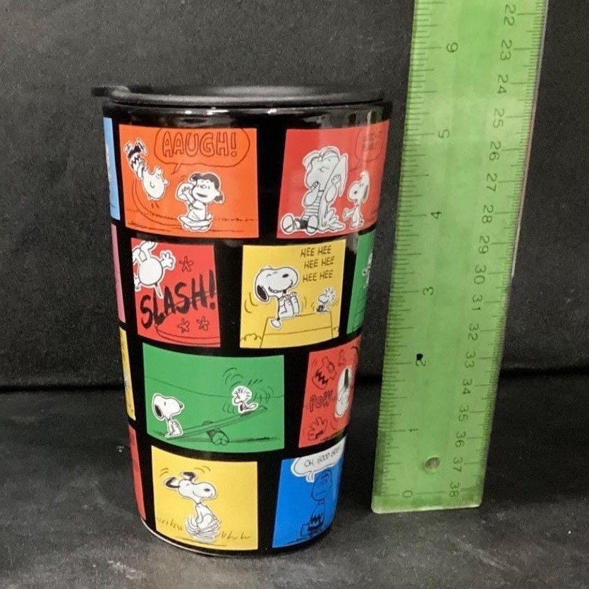 Hallmark Peanuts Charlie Brown Tumbler, 12oz Lidded Travel Mug, Drinkware