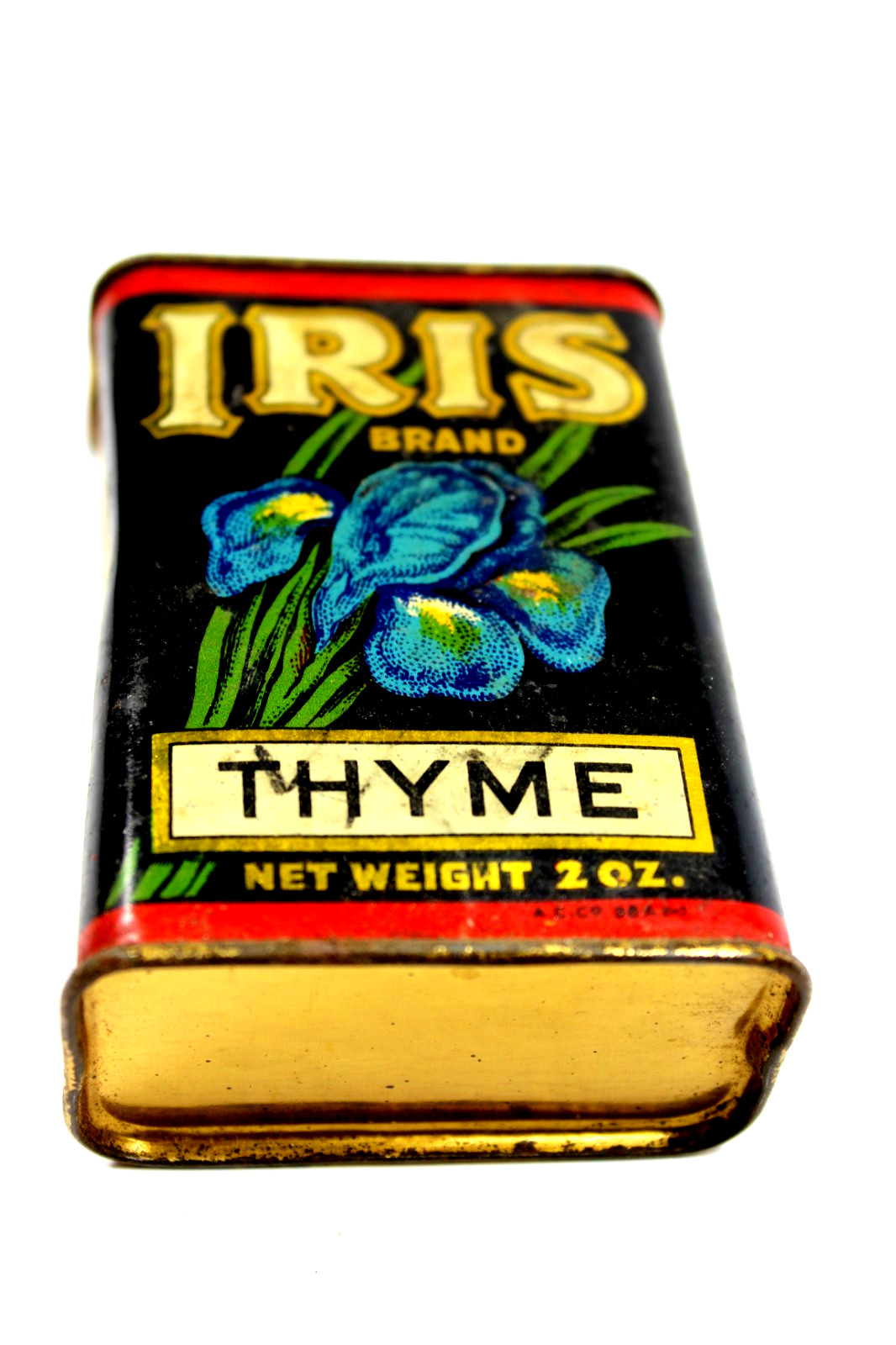 IRIS Brand 2 oz. THYME Spice Tin by Haas Baruch & Co. Los Angeles, Calif.