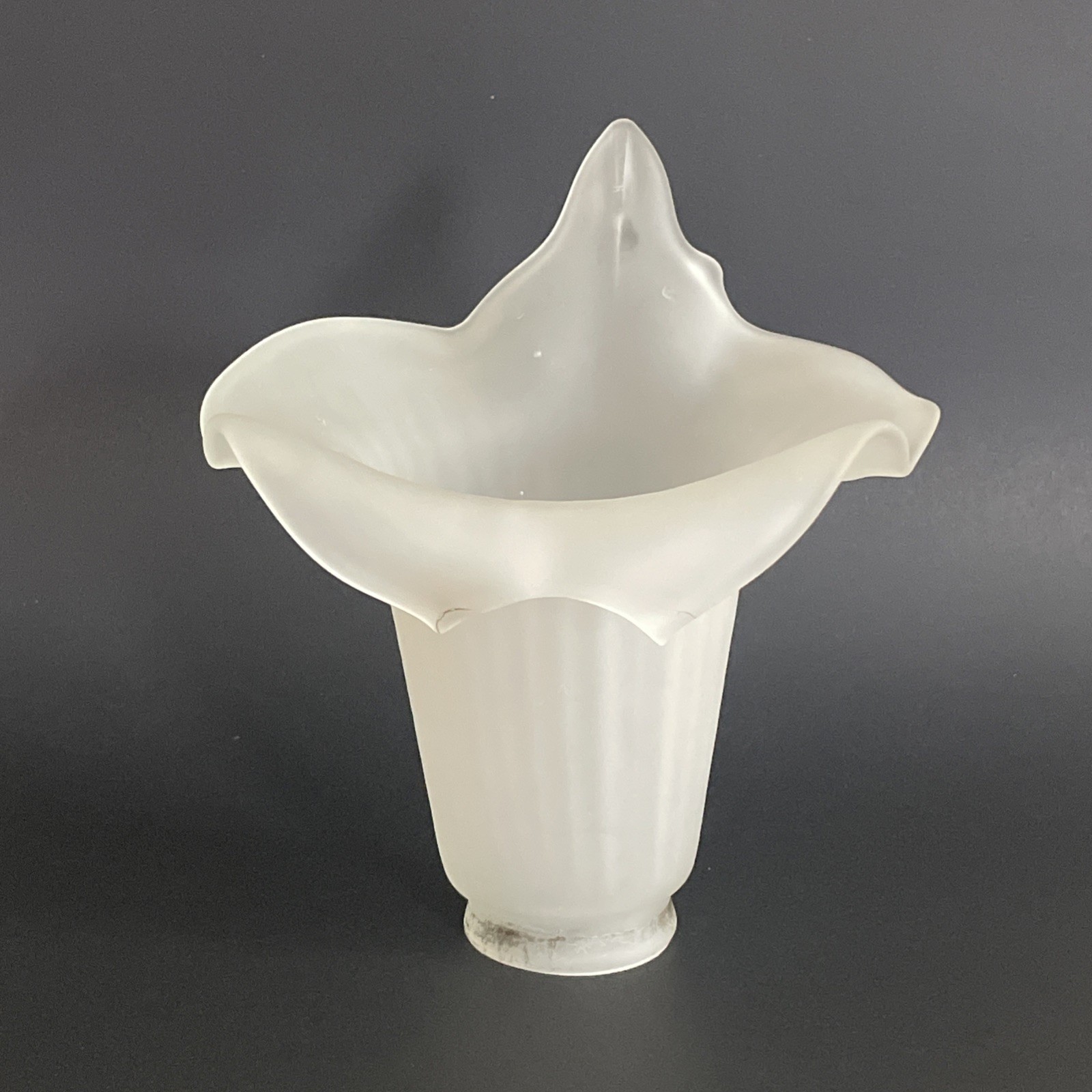 Vintage Jack in the Pulpit Rare 9” Light Lamp Shade Satin Glass 2 1/8” Opening