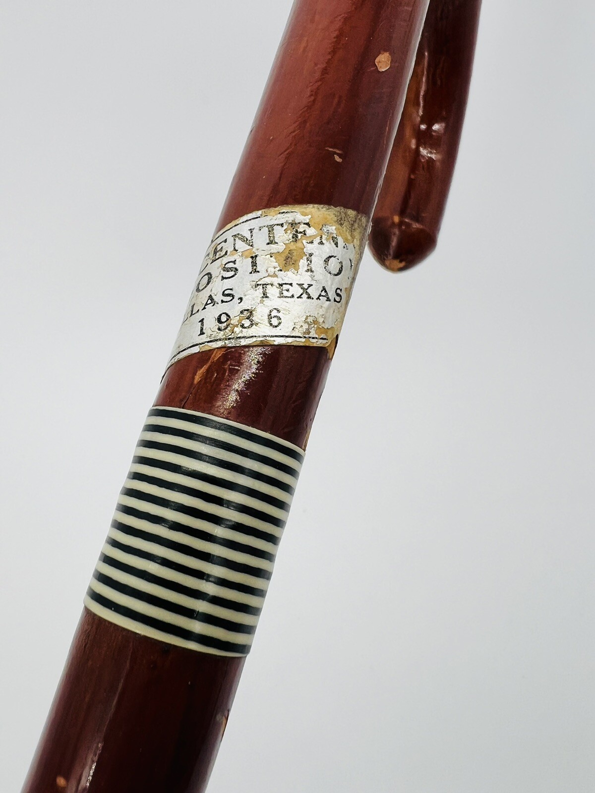 Texas Centennial Exposition Dallas 1936 Walking Cane Stick Original Label 35.5”