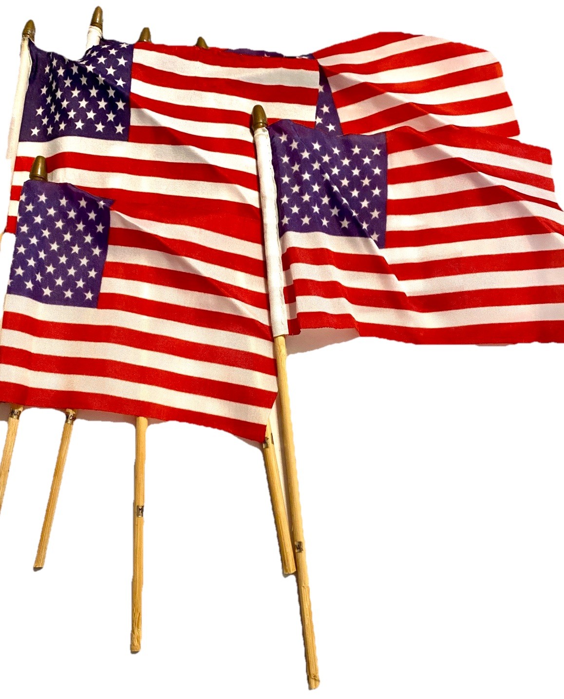 Small American 4×6 Inch Flags On 10” Stick Lot Of 72 Handheld American Flags