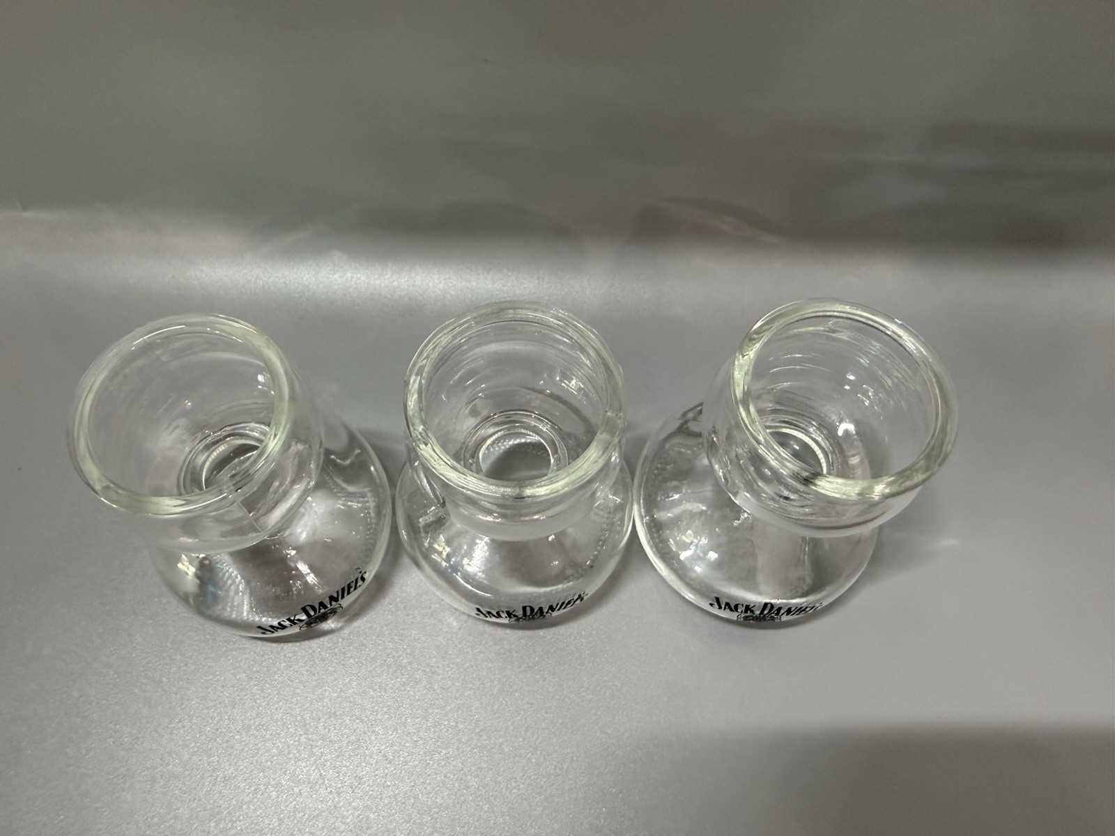 3 Jack Daniels Double Bubble Hourglass Shot Glass Whiskey Water Chaser Old No 7