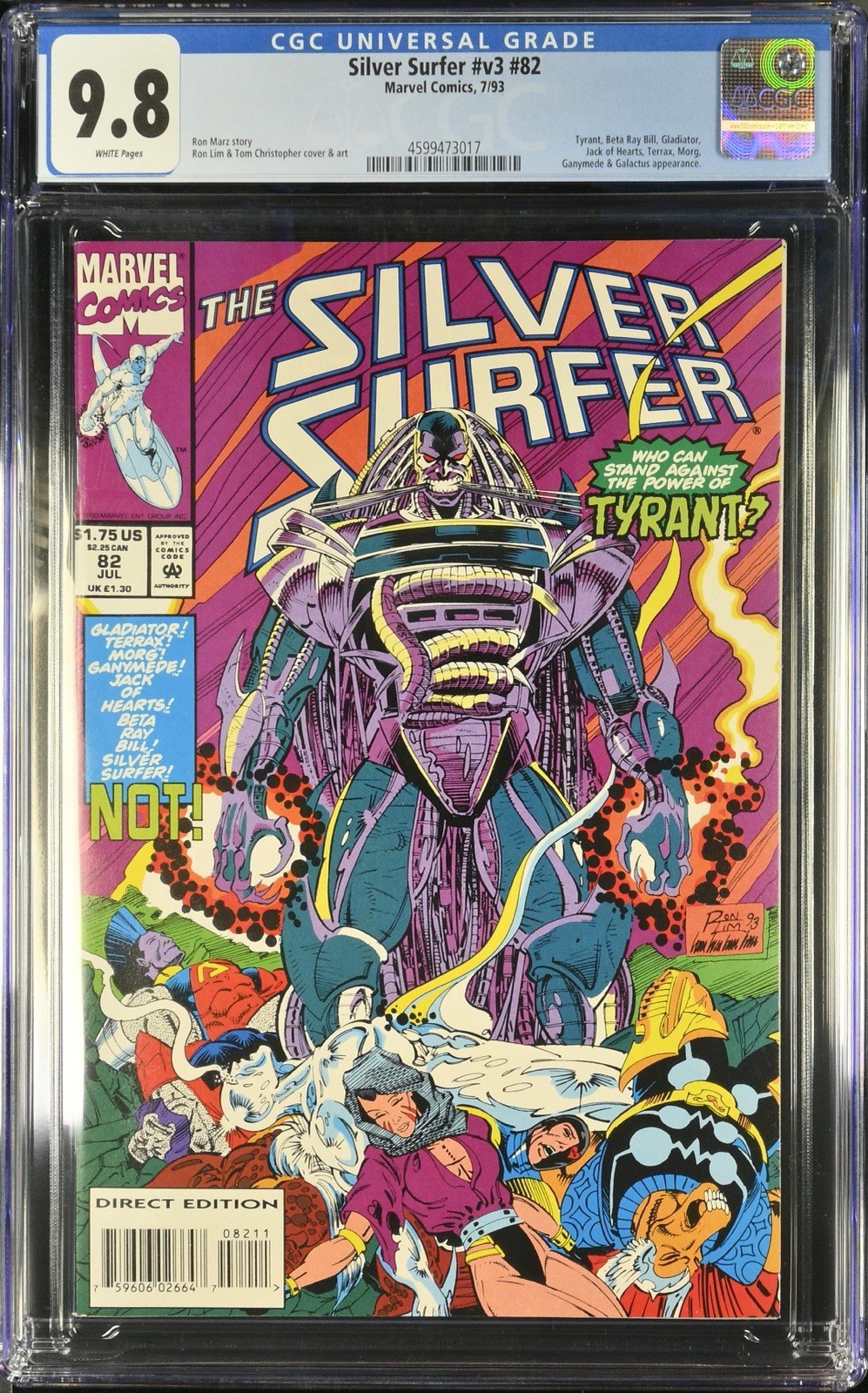 Silver Surfer v3 #82 Cgc 9.8 White Pages Marvel 1993