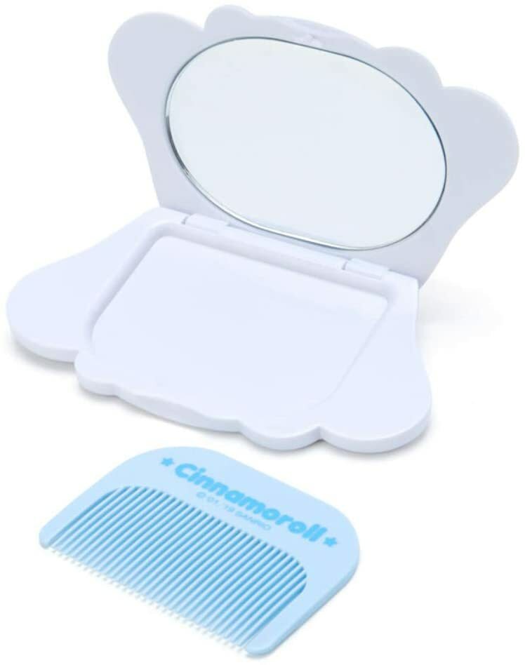 Sanrio Cinnamoroll Face Shaped Mirror & Comb Compact type / Japan F/S