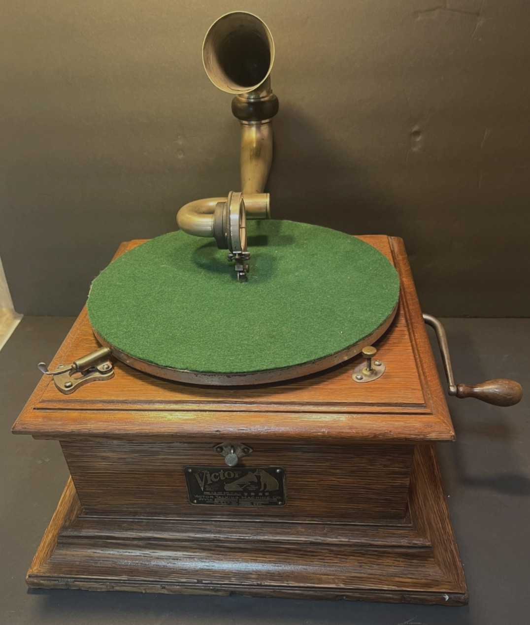 Victor The Second (Victor II) outside Horn Phonograph