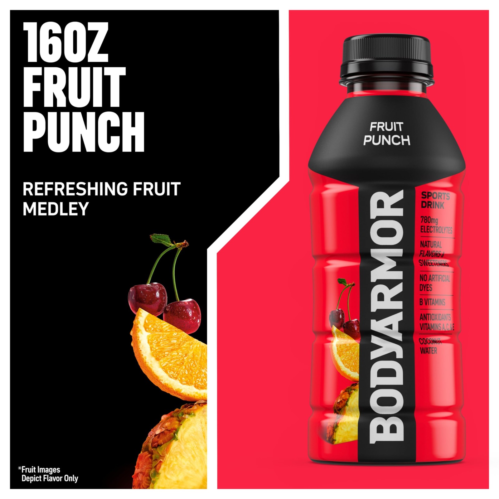 BODYARMOR Sports Drink, Fruit Punch, Electrolyte Drink Hydration, 16 Fl Oz Bo…