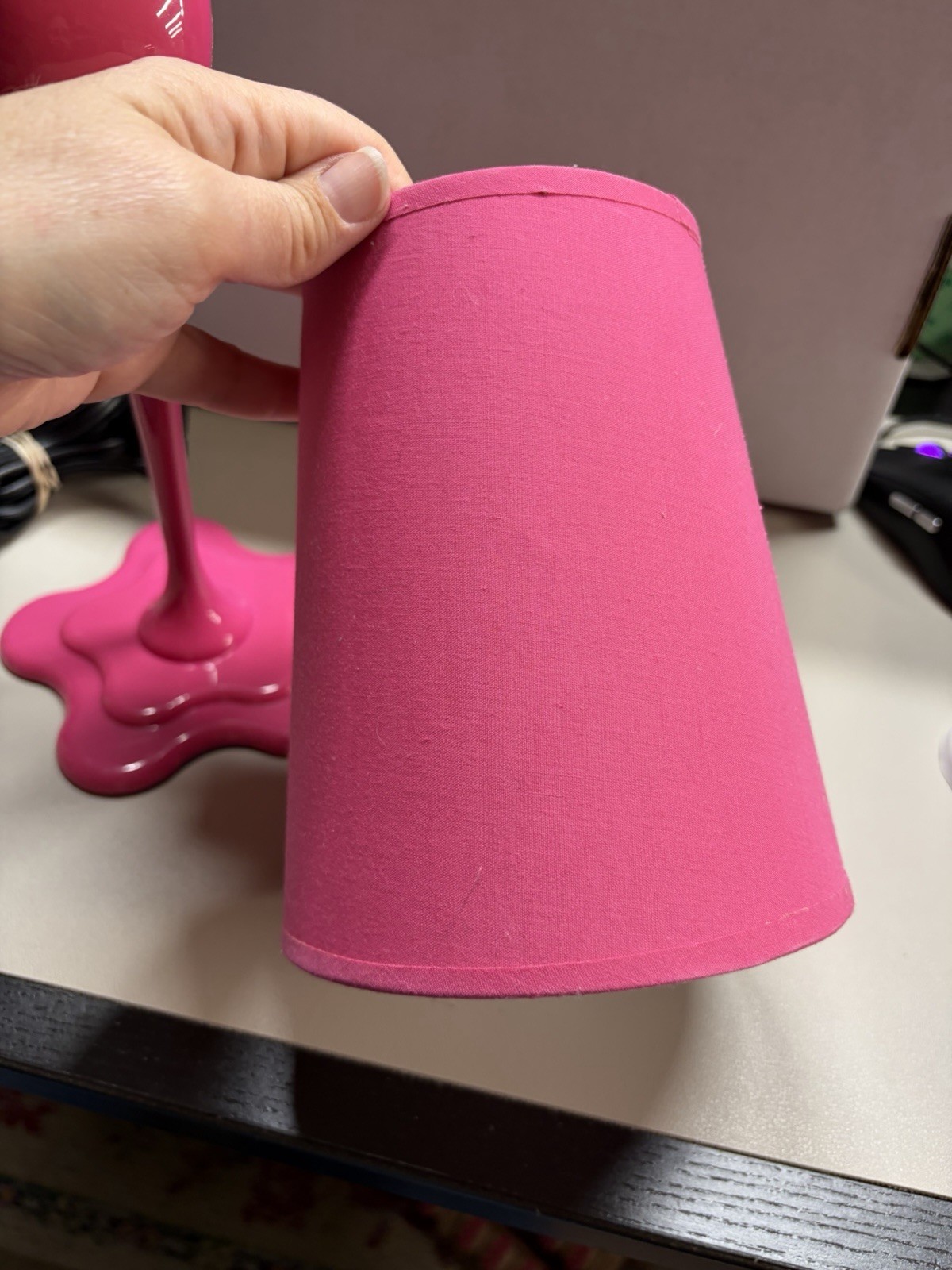 LumiSource Woopsy Paint Spill Lamp MCM Abstract Pink 16”