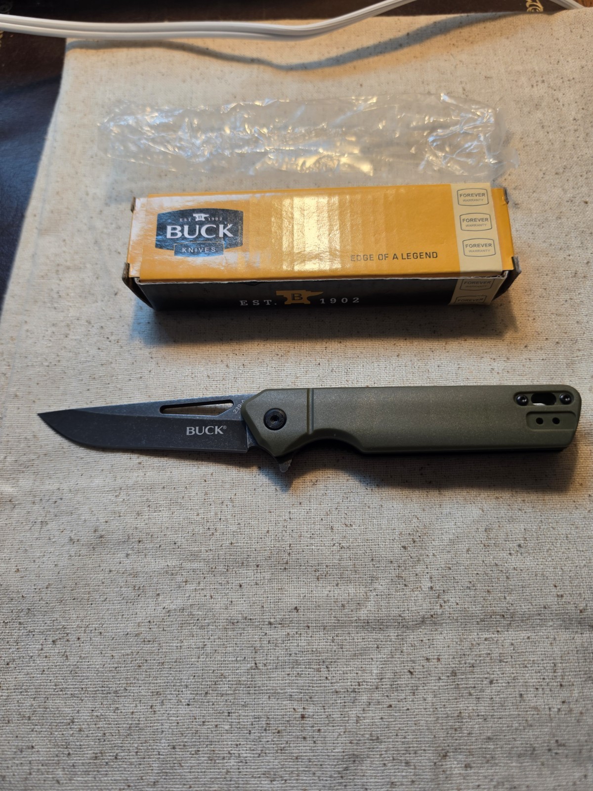 Buck knife 239 infusion Green handle Black Stonewashed blade FAST SHIPPING!
