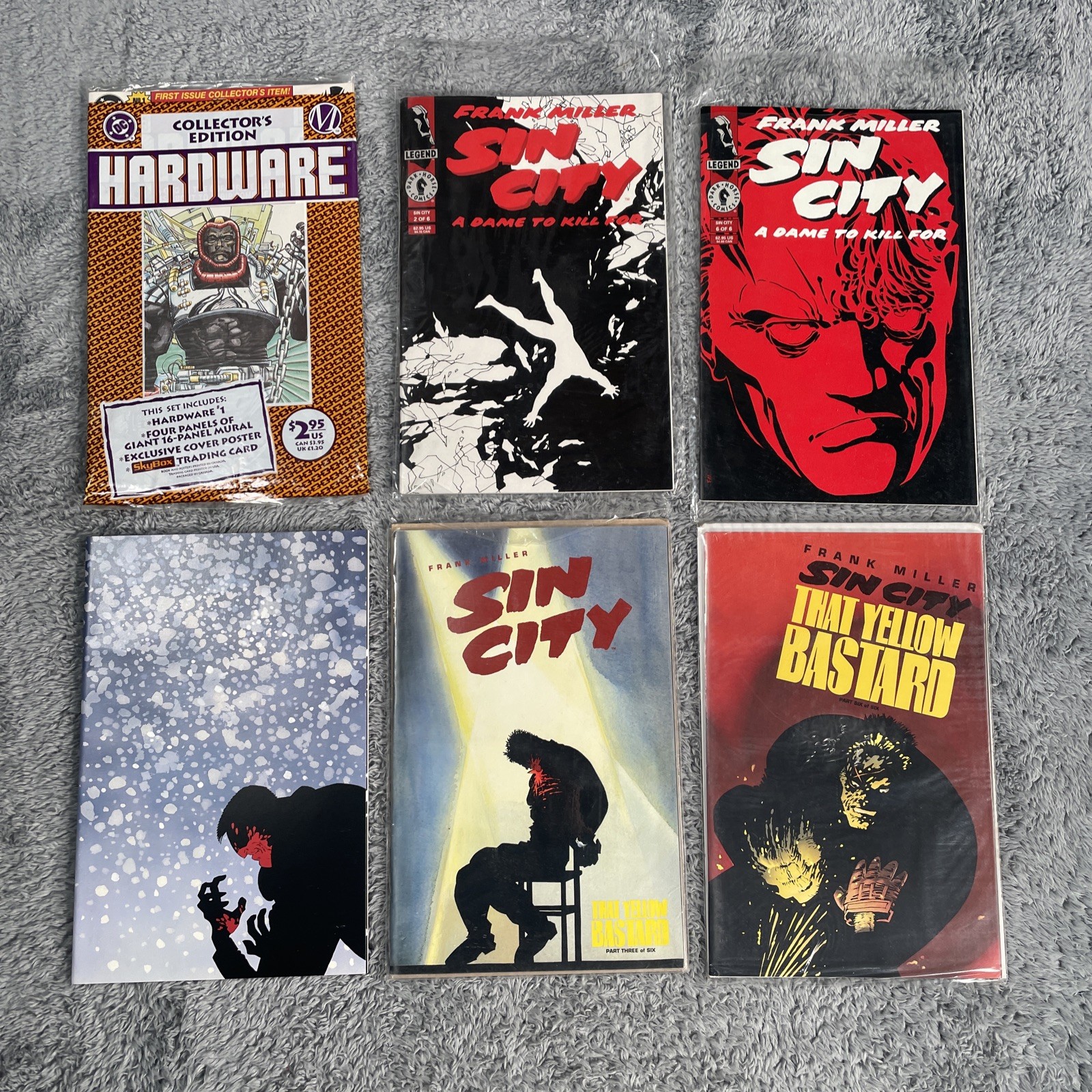 SIN CITY 6 COMIC LOT A DAME TO KILL YELLOW BASTARD SATURDAY NIGHT VTG Y2K Books