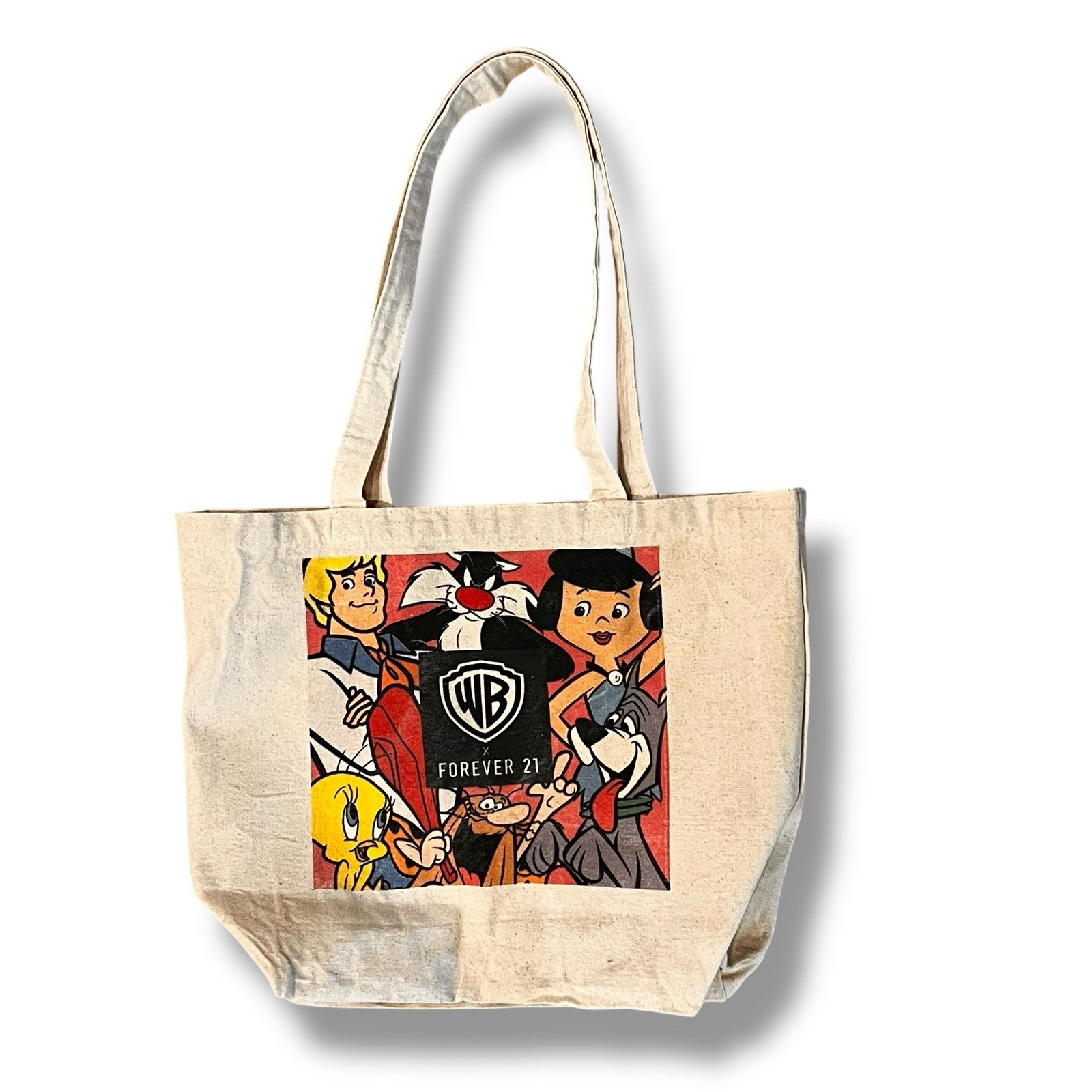 RARE WB Warner Bro. Forever21 Collab Canvas Tote Bag -Shopping Bag Book Bag-