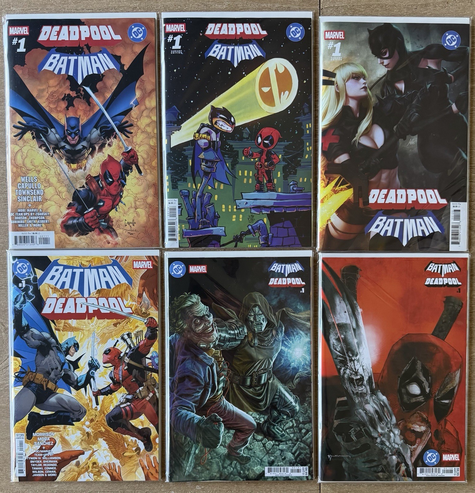 Batman Deadpool #1 6 Comic Lot 1st Prints NM Both Cover A’s and Variants