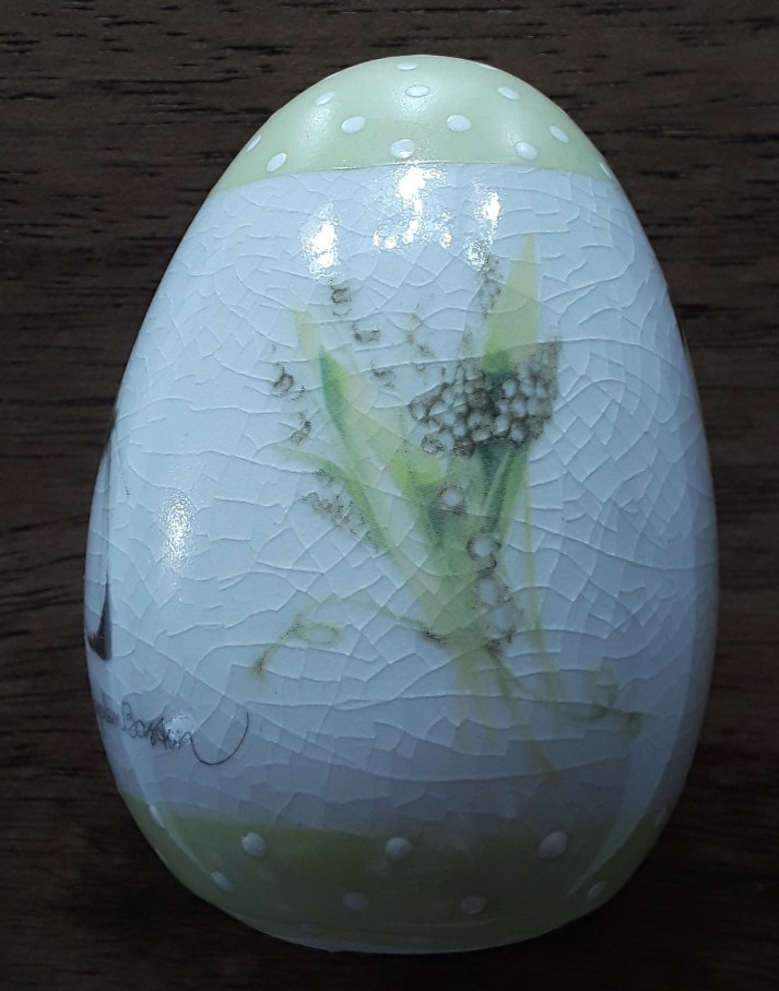 Vintage Marjolein Bastin Ceramic Egg Butterfly Flowers Nature’s Garden Hallmark