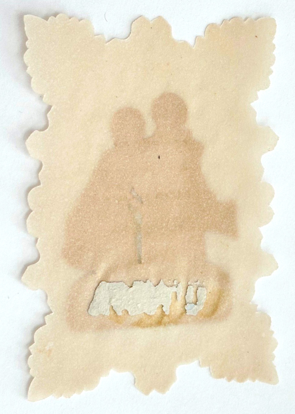 4.75″ Antique Die Cut Scrap on Parchment Paper – Edwardian Girl and Boy