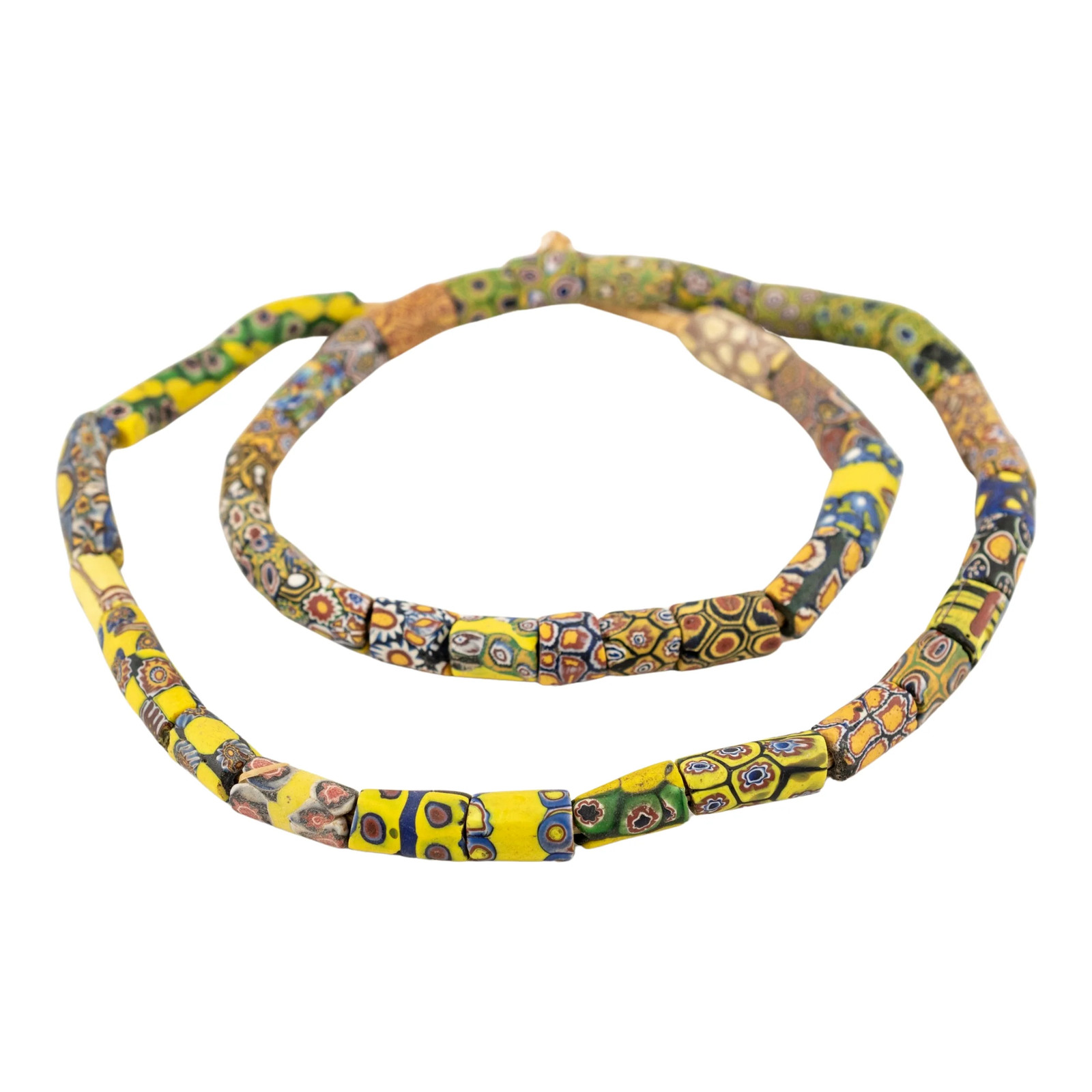 Antique Venetian Millefiori African Trade Beads #20673 10mm Ghana Multicolor