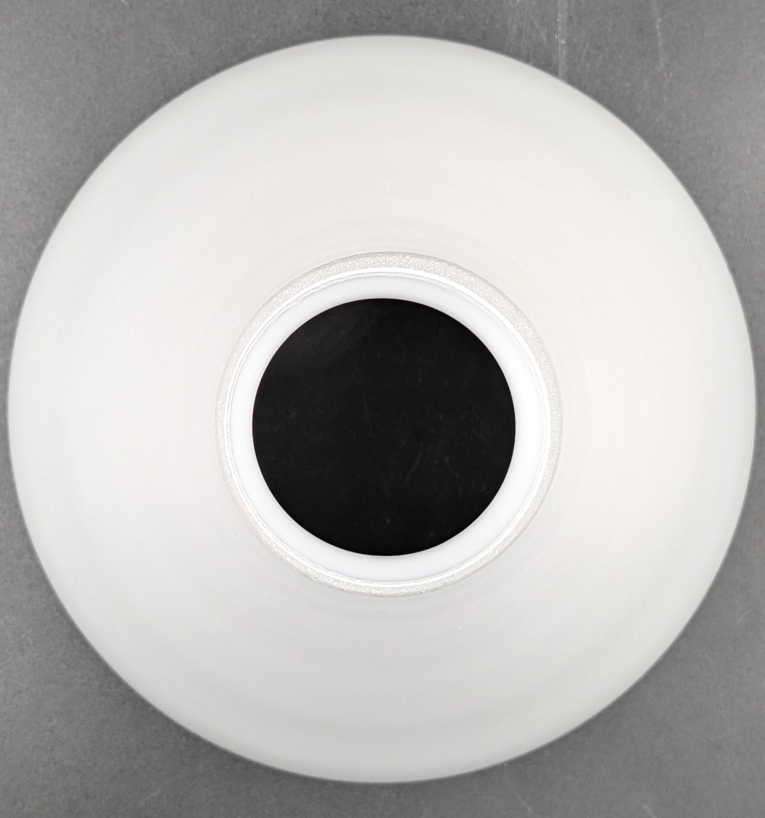 NOS! Vintage 7” Dia. White Cased Cone-Shaped Glass Shade, 2-1/4” Fitter