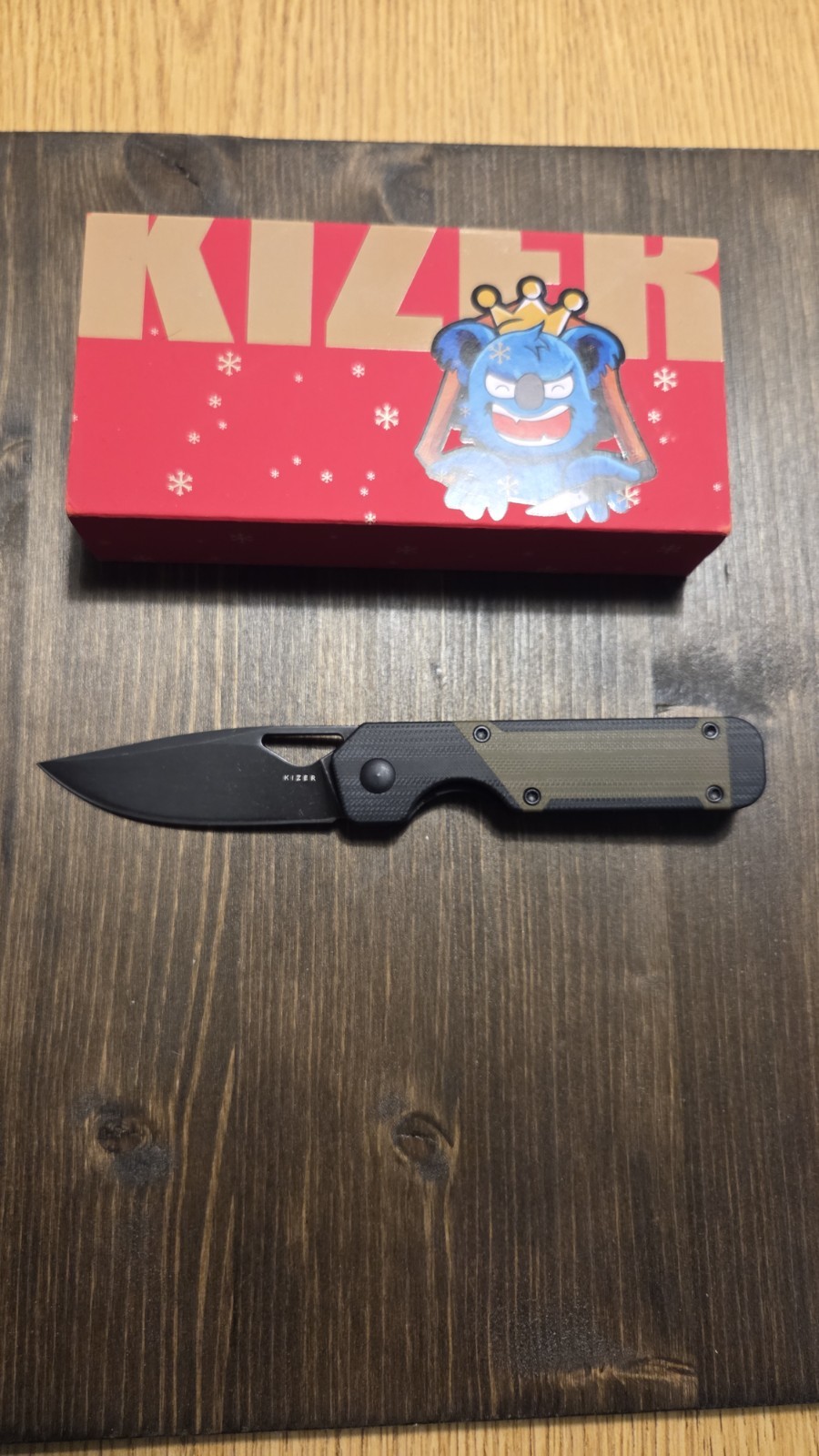 Kizer Militaw Pocket Knife 2.82″ Steel Folding Knife V3634SA1 CUSTOM BROWN