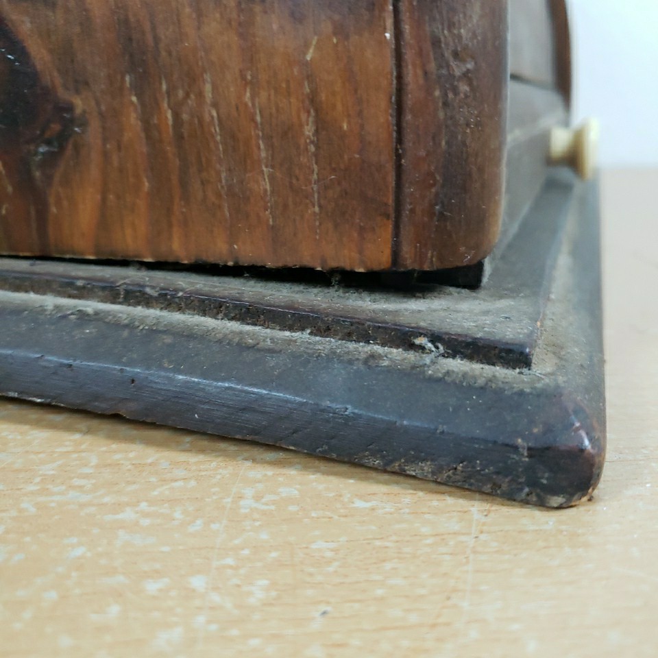 Vintage Roll Top BREAD BOX Storage Primitive Rustic Farmhouse Wood Box