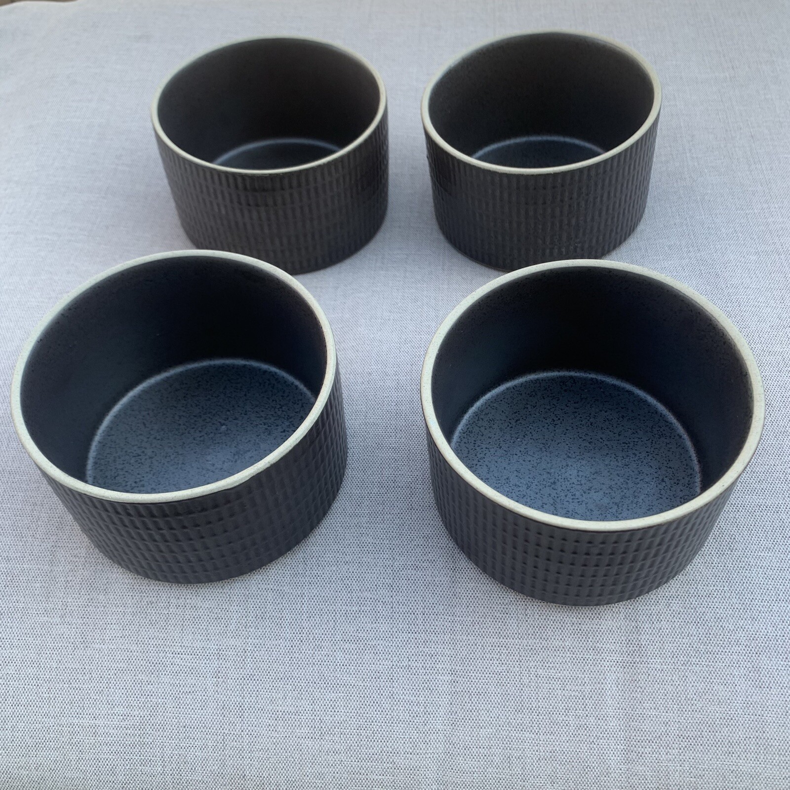 BIA 4 Cordon Bleu 4.75″ Souffle or Dessert Dishes Brown Ribbed Oven Safe Bowls