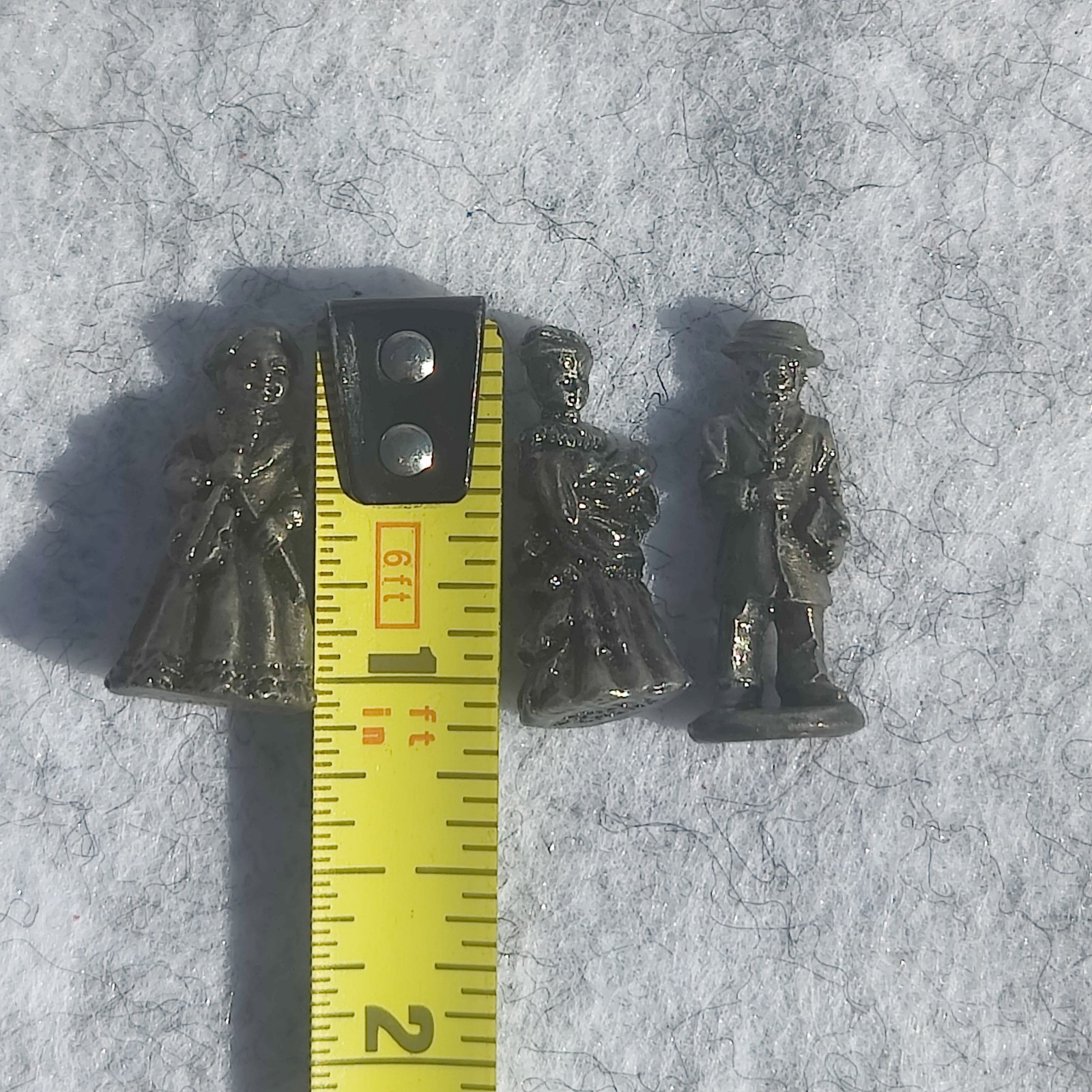 Lot of 11 Mini Miniature Pewter People Figures Figurines & Thimbles Golf Violin