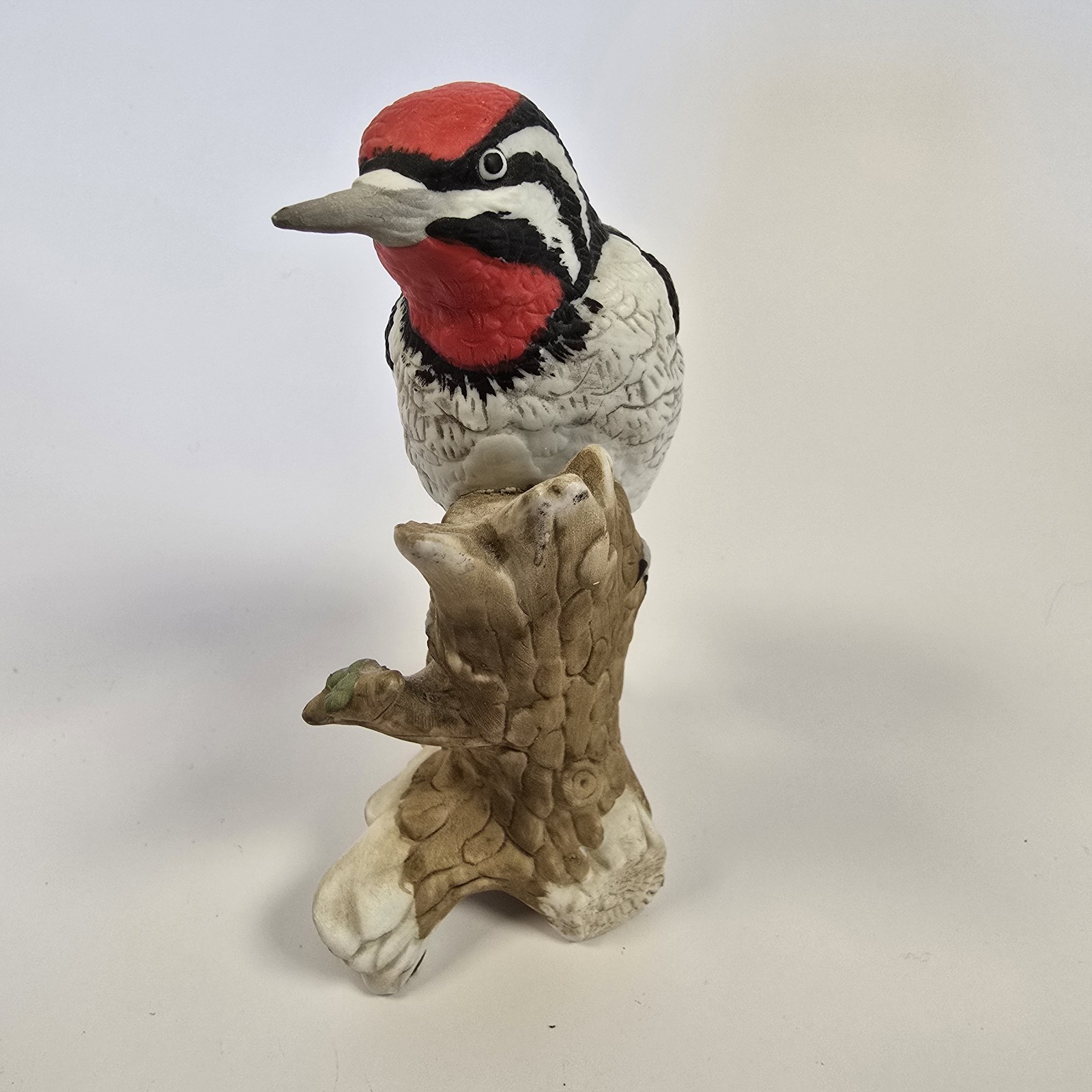 Lefton China Red Head Woodpecker Bird on Branch Hand Painted 06007 Vintage