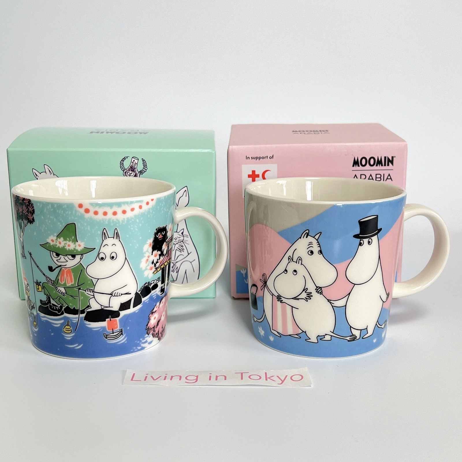 Moomin ARABIA Mug Set of 2 Simple Joy Blue Home at Last Japan Limited