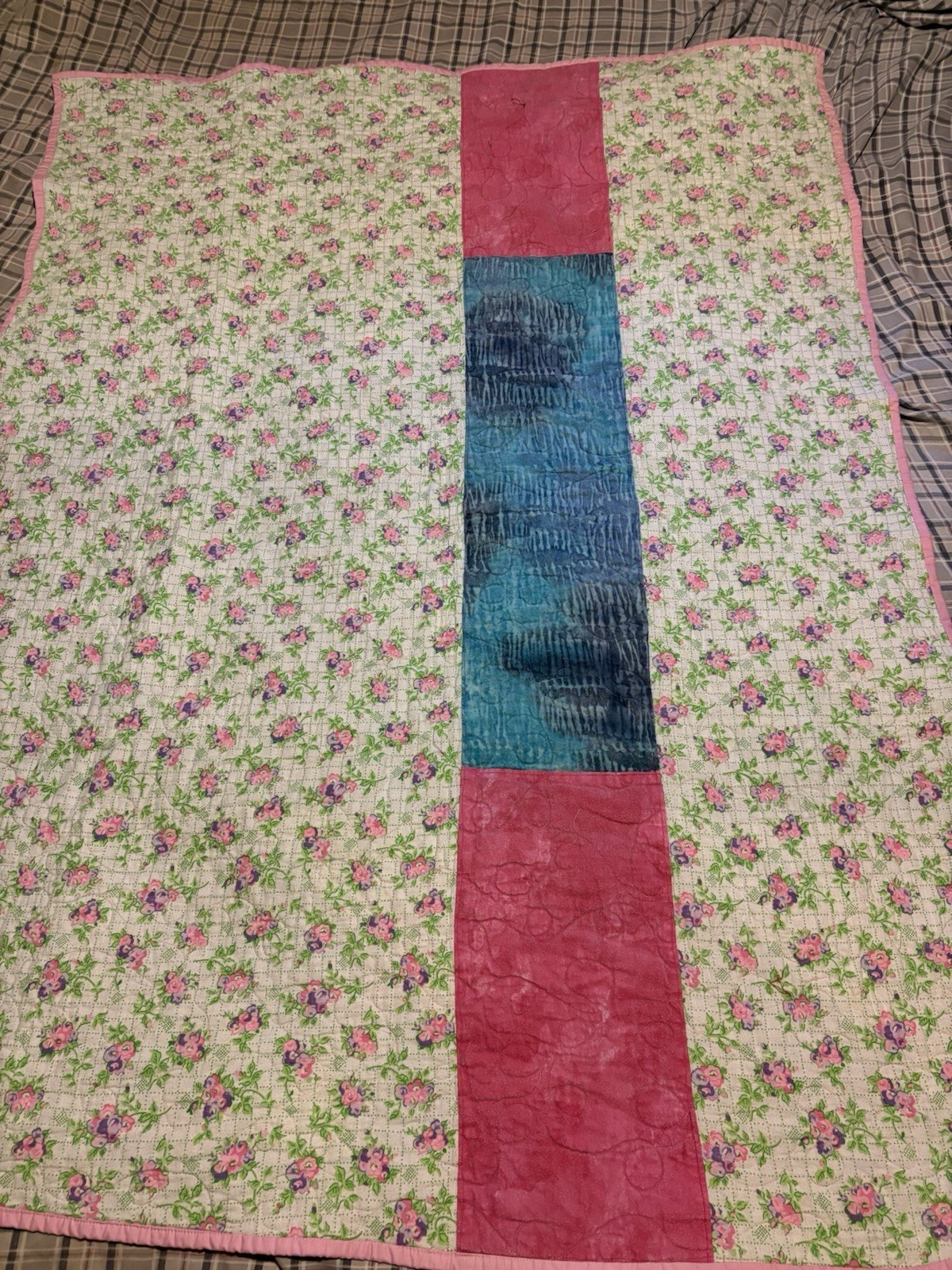 Handmade Patchwork Quilt Blanket 57 X 43 Inches