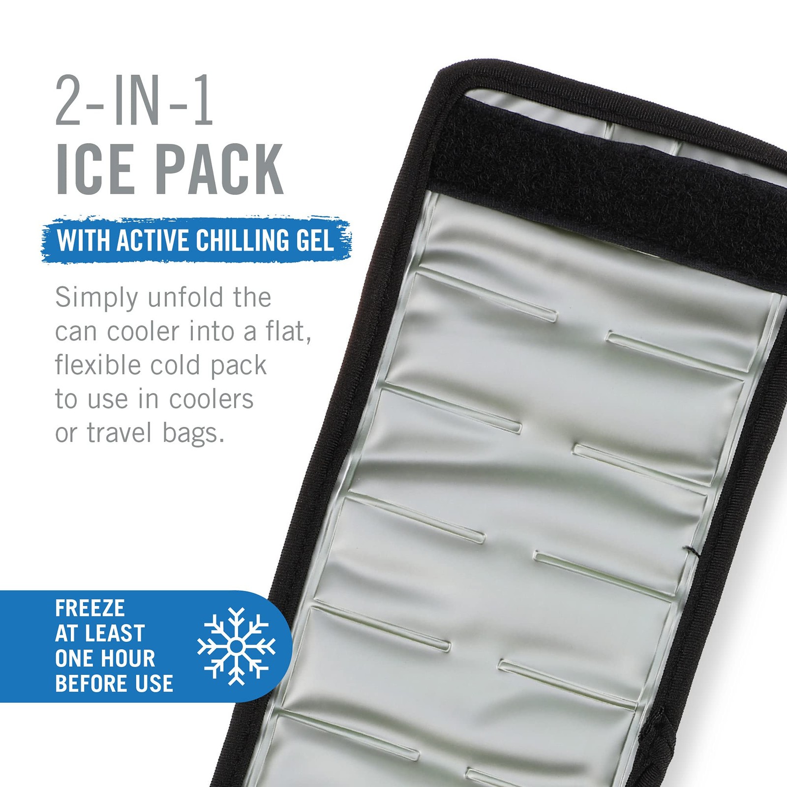 Insta-Chill Can Cooler Flexible Freezable Gel and Ice Pack for Regular 12 Oz Can