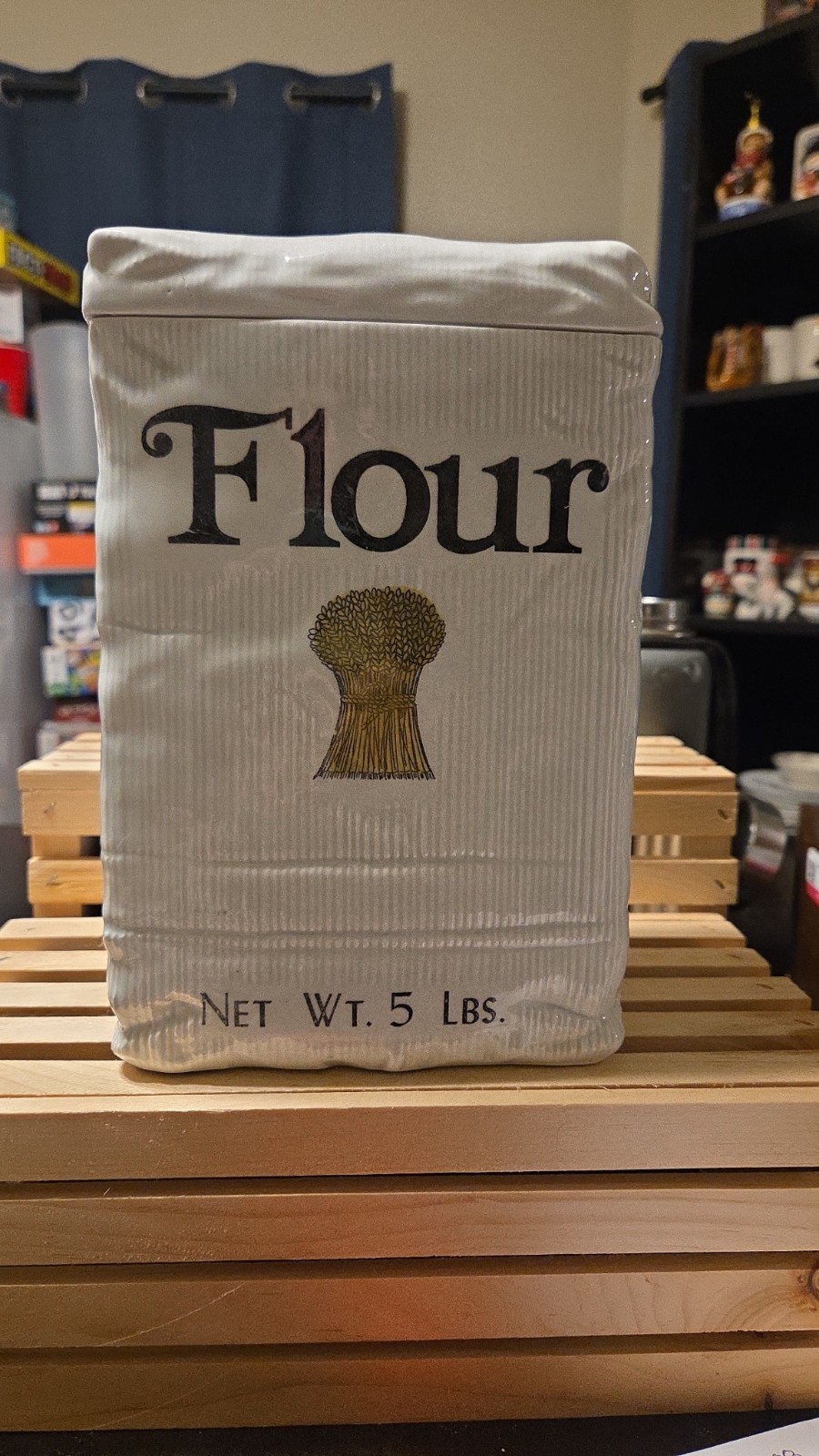 Vintage 1979 Betty St John For Shafford Ceramic 5lb Bag Flour Canister READ