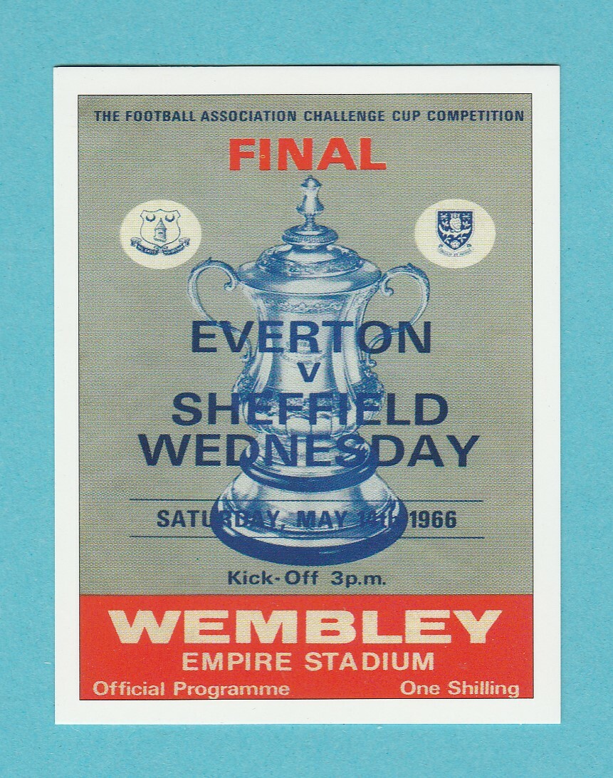 FOOTBALL – SPORTING PROFILES – F.A. CUP FINAL PROGRAMME CARD FOR 1966 – 2004