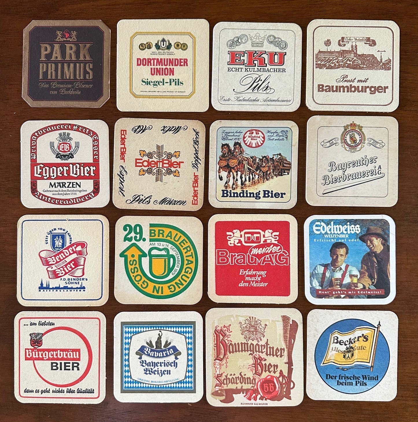 LOOK! (32) 1960s, 70s, 80s Vintage German Beer Coasters ~ Bier Mats